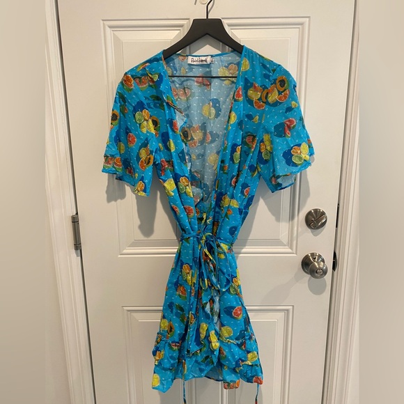 Rachel Antonoff Dresses & Skirts - Rachel Antonoff Ruffle Abby Wrap Citrus Fruit Dress Womens Size Large